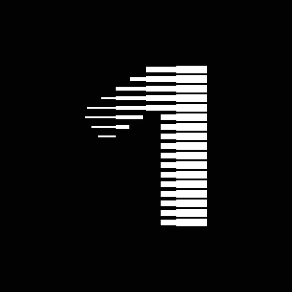 1 Nummer Linien Logo Symbol Illustration vektor
