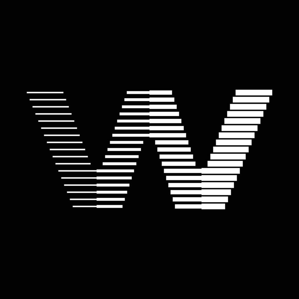 w Brief Linien Logo Symbol Illustration vektor