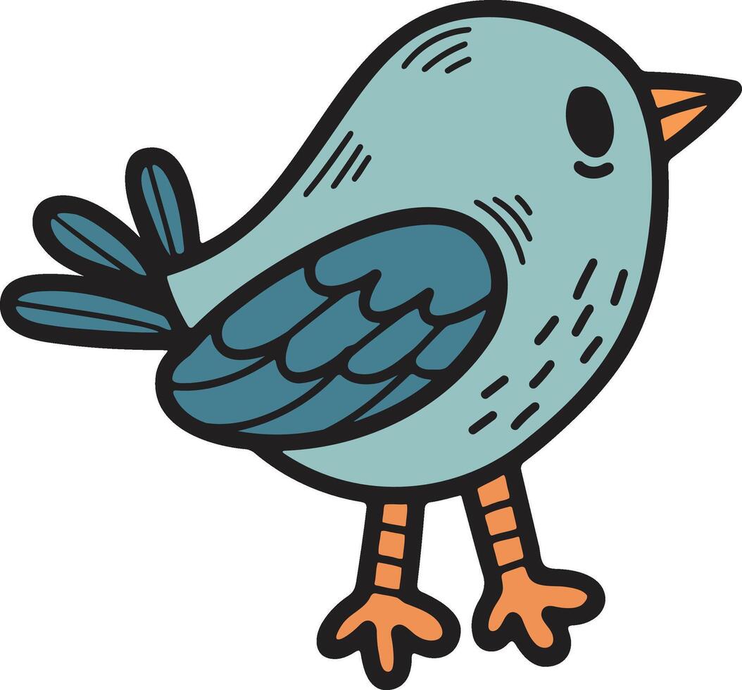ein Karikatur Vogel mit ein spitz Schnabel ist Stehen auf es ist Hinter Beine vektor