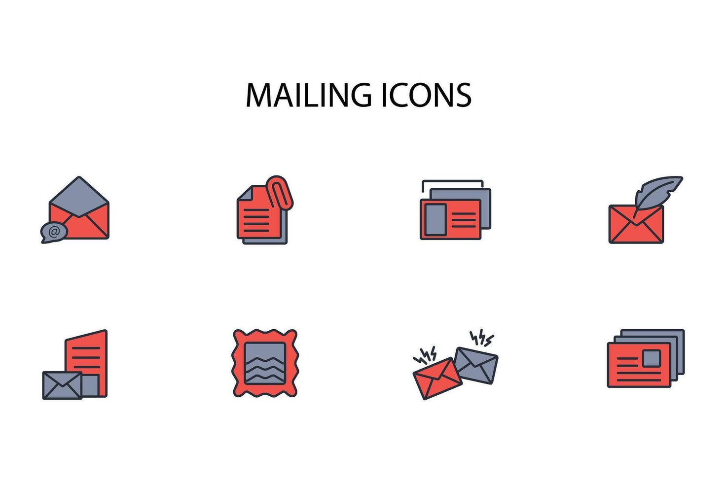 Mailing Symbol festgelegt..editierbar Hub.linear Stil Zeichen zum verwenden Netz Design, Logo, Symbol Illustration. vektor