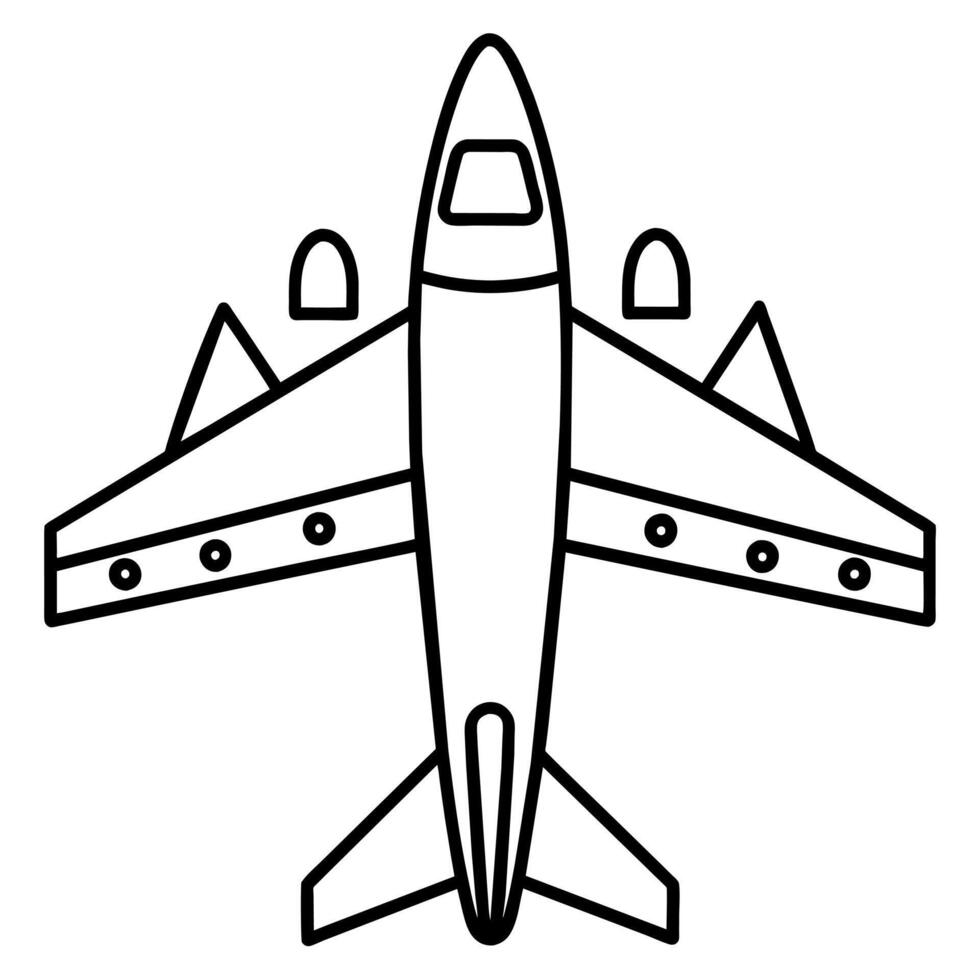 Flugzeug Gliederung Färbung Buch Seite Linie Kunst Illustration Digital Zeichnung vektor