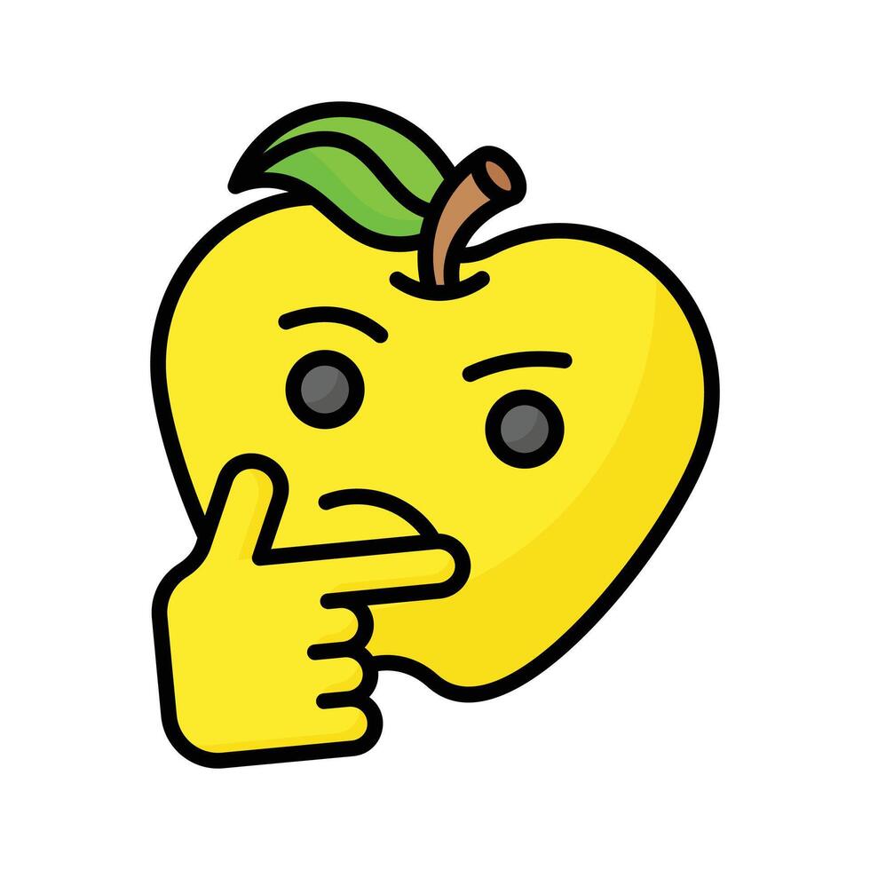 Gut entworfen Denken Emoji Symbol Design, bereit zu verwenden Prämie vektor