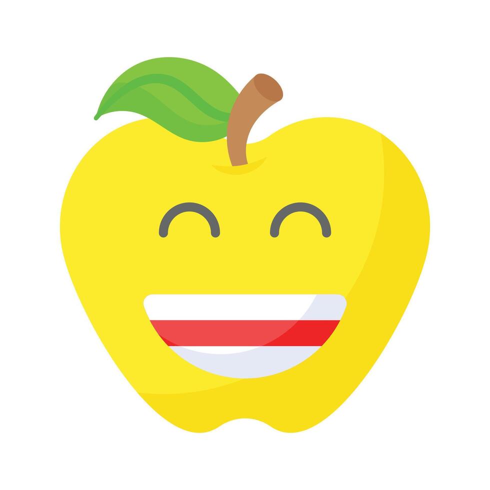 entusiastisk emoji ikon, Lycklig ansikte design vektor