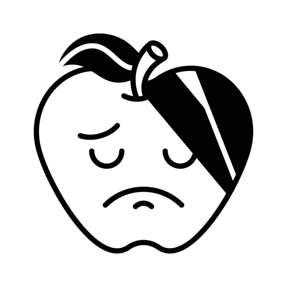 ett Fantastisk ikon av smärta emoji, skadad, ledsen, uttryck vektor