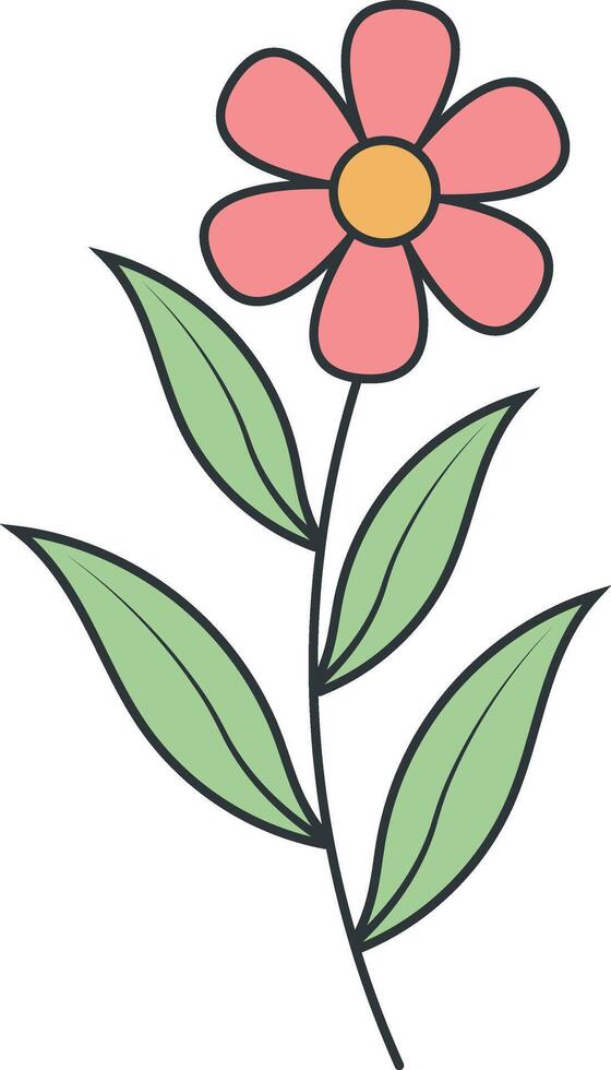 Hand gezeichnet Blumen- botanisch Ast. isoliert auf Weiß Hintergrund. isoliert Illustration. vektor