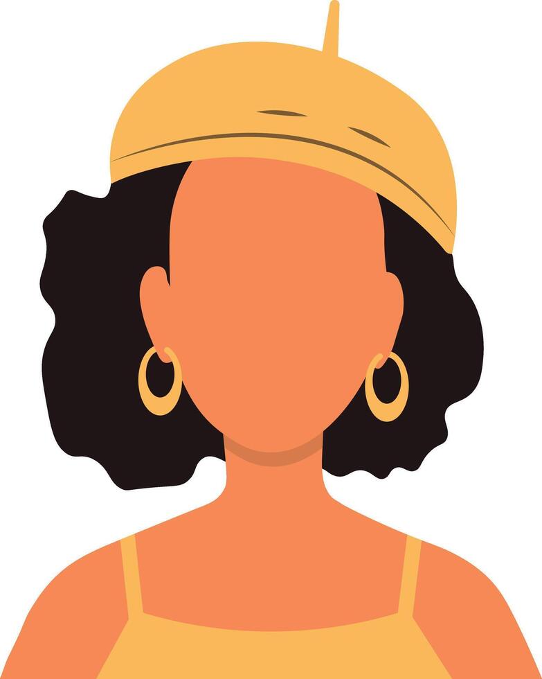 afrikanisch Frauen Benutzerbild im leer Gesicht Design. Porträt Benutzer Profil. isoliert Illustration vektor