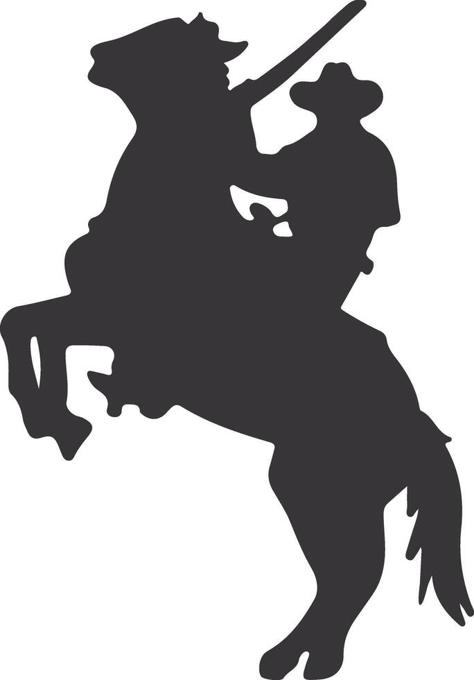 Cowboy Silhouette. Cowboy Rodeo mit Seil. isoliert auf Weiß Hintergrund vektor