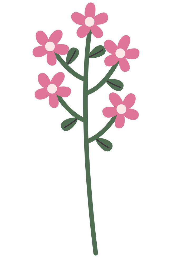 süß Blume Illustration eben Stil isoliert auf Weiß Hintergrund. vektor