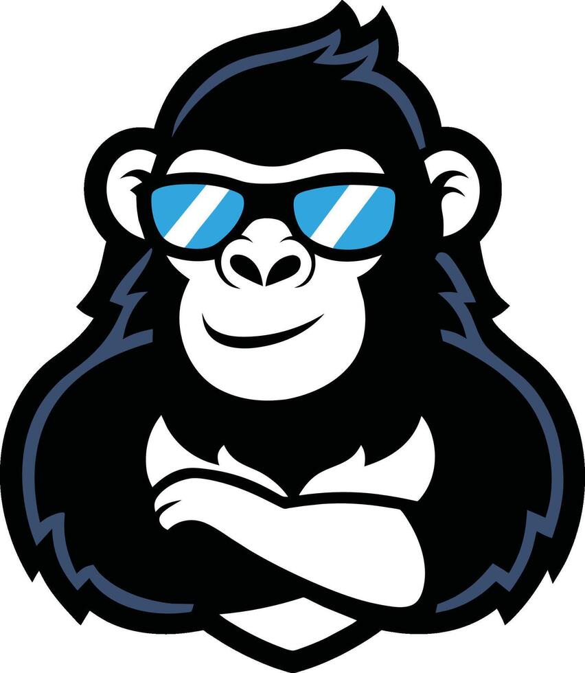 Maskottchen Illustration von ein Gorilla mit Sonnenbrille vektor