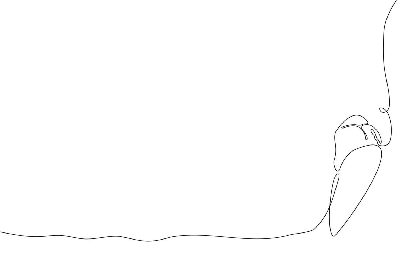 Single kontinuierlich einer Linie Kunst Eis Dessert Hintergrund. gefroren Waffel Scoop Sahne Kegel Konzept Design skizzieren Gliederung Zeichnung Illustration vektor