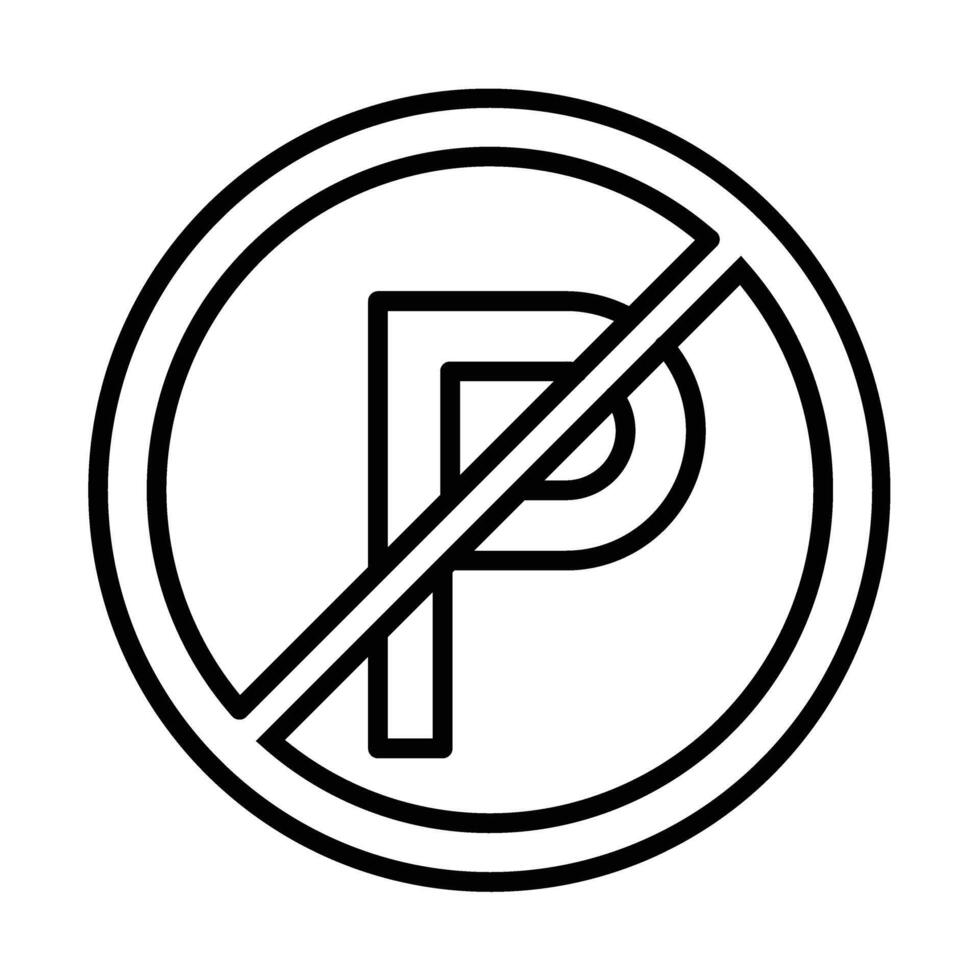 Nein Parkplatz Symbol Linie Symbol Design vektor