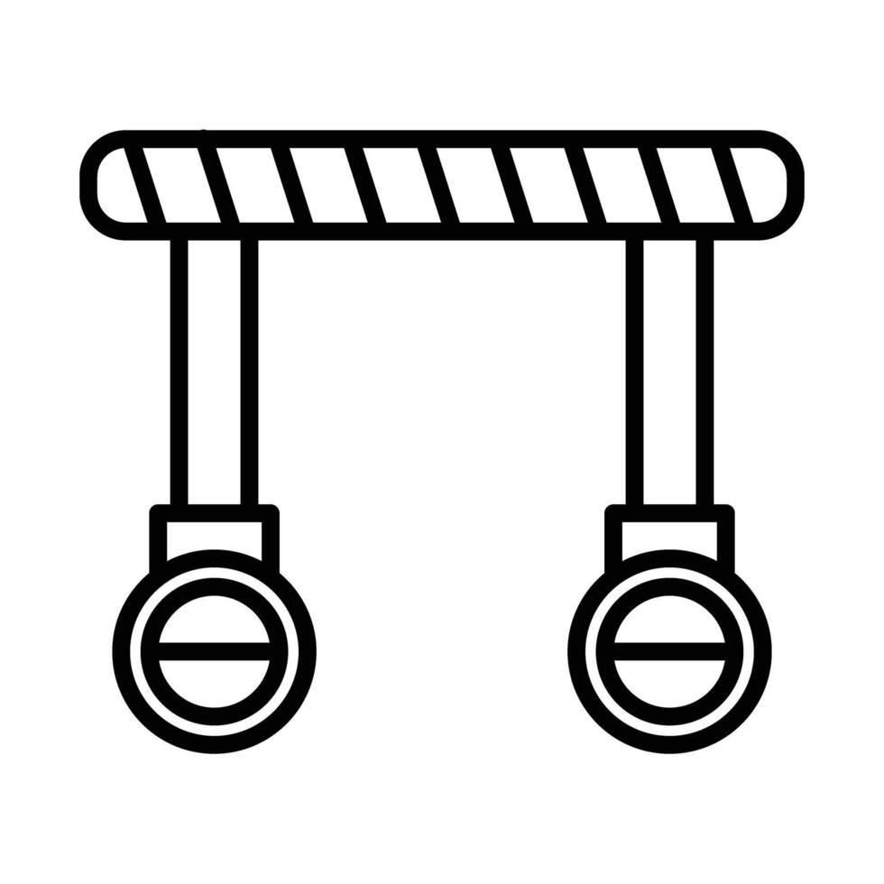 gymnastiska ringa linje ikon design vektor