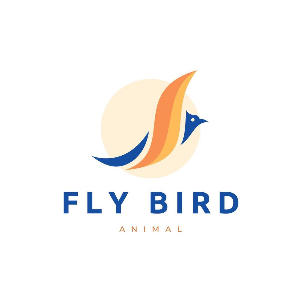 fliegender Vogel Logo Design vektor