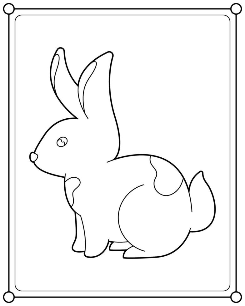 süß Hase ist Sitzung geeignet zum Kinder- Färbung Seite Illustration vektor