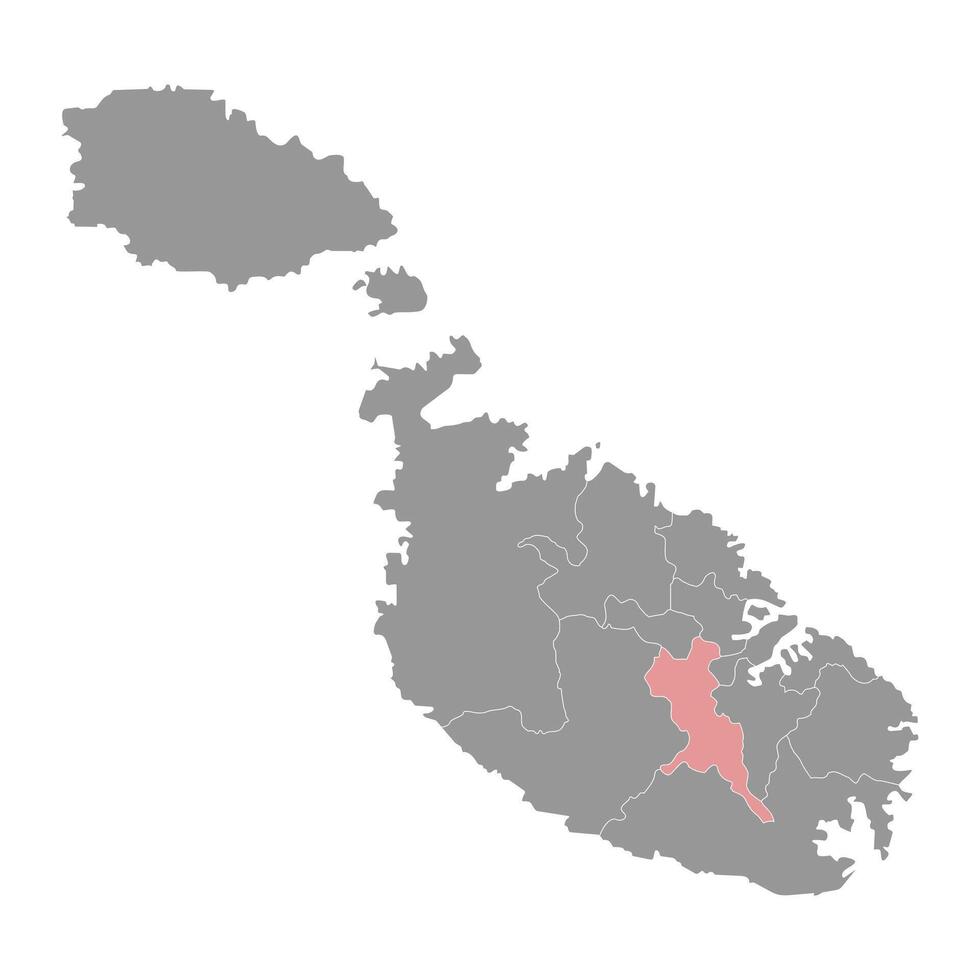 distrikt 6 Karta, administrativ division av malta. illustration. vektor