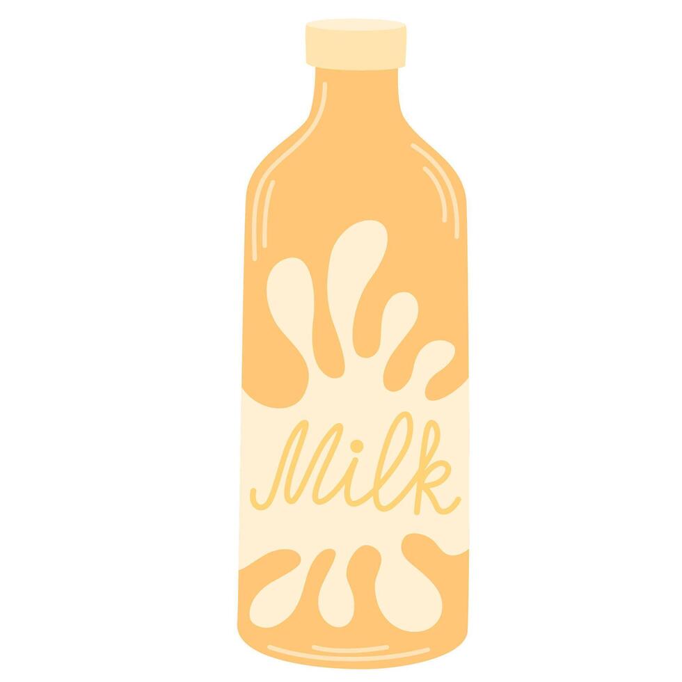 Milchshake, frisch trinken im Glas Flasche. Milch Shake, Cocktail, Sommer- Süss Getränk, kalt Erfrischung. lecker erfrischend Produkt. eben Illustration isoliert vektor