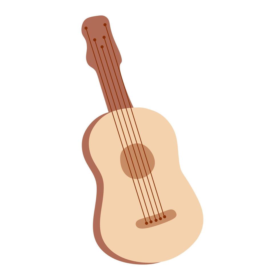 klassisch akustisch Gitarre oder Ukulele. isoliert Silhouette klassisch Musical Zeichenfolge Instrument Grafik Kunst. Illustration eben Stil zum Geschäft, Logo, Karte, Poster. Musik- Konzept Design Objekt vektor