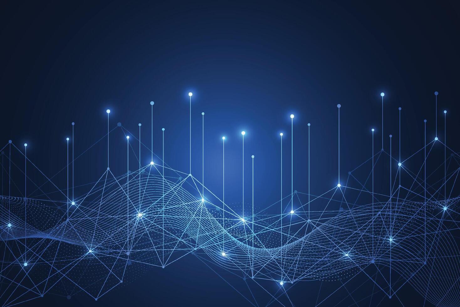 stor data visualisering. abstrakt teknologi innovation kommunikation begrepp digital blå design bakgrund vektor