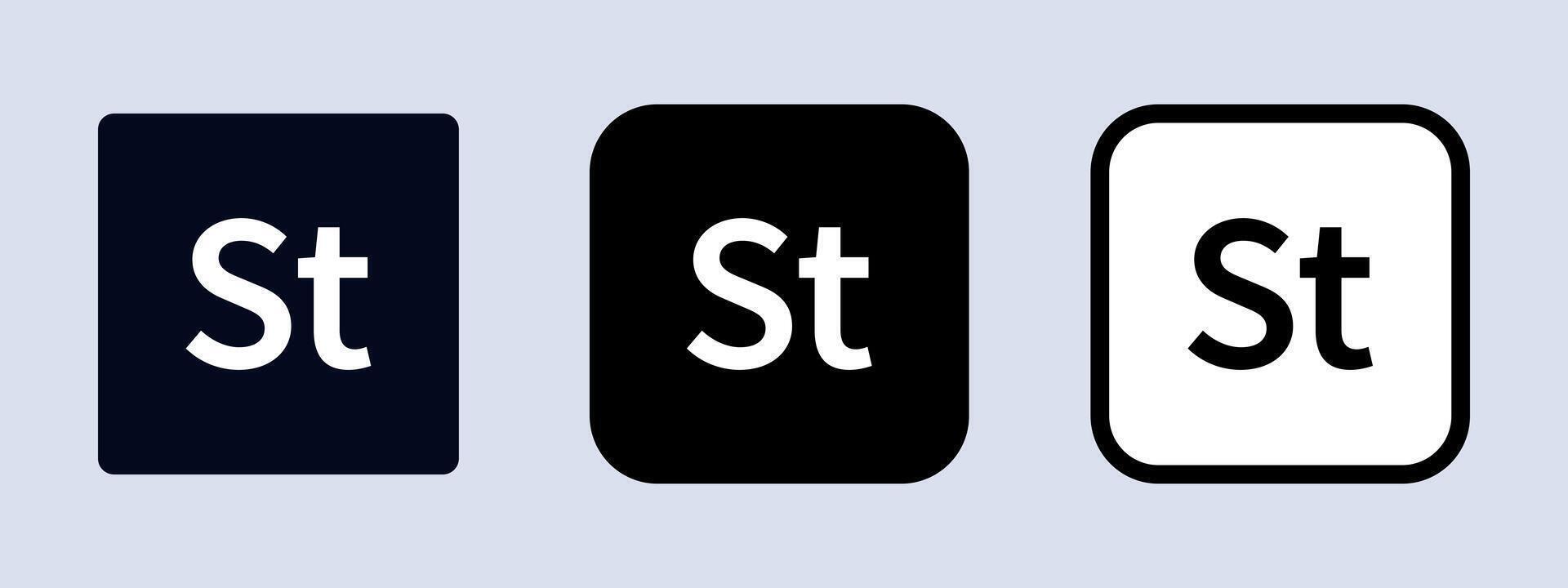 adobe stock logotyp. adobe Ansökan logotyp. svart, vit och original- Färg. redaktionell. ullistration. vektor