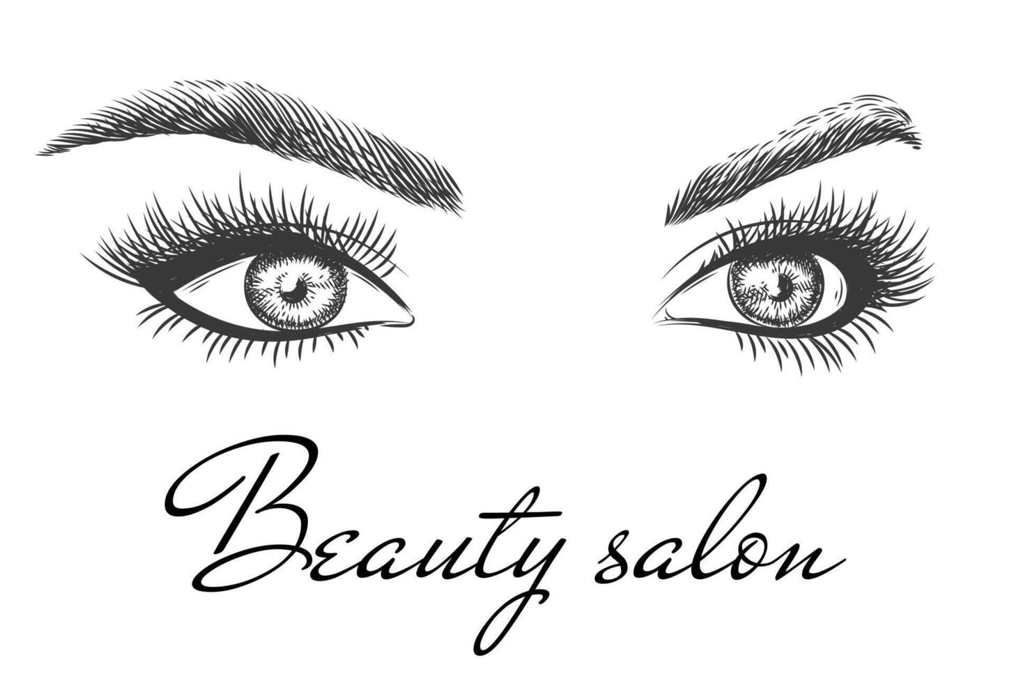 weiblich Augen. Schönheit Salon Poster Kunst Design mit schön Frau Augen vektor