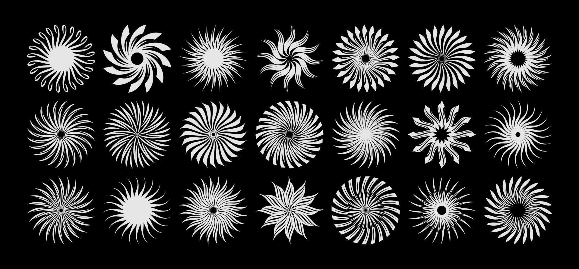 elegant Scharf Linie abstrakt Sonne Kreis Logo bündeln vektor