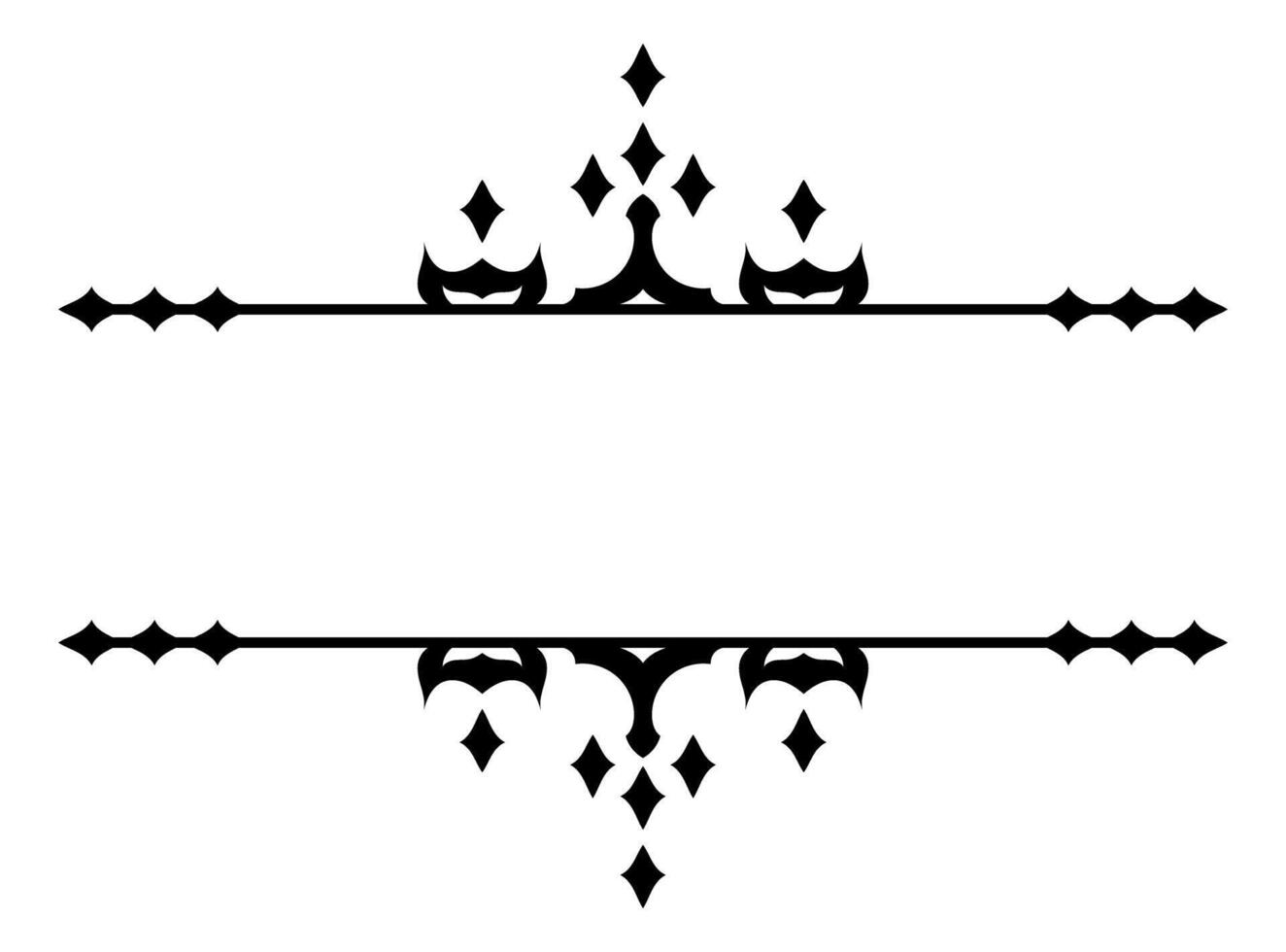 Jahrgang Filigran Rahmen und Rand Element. aufwendig Ornament Rahmen Teiler. dekorativ Linie zum Buchseite, Vorlage, Poster, Gruß Karte, Hochzeit Einladung, Speisekarte, Zertifikat. vektor