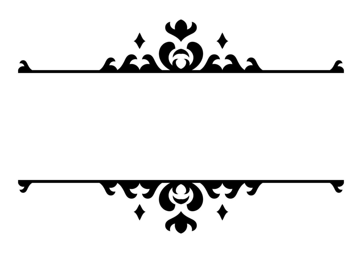 Jahrgang Filigran Rahmen und Rand Element. aufwendig Ornament Rahmen Teiler. dekorativ Linie zum Buchseite, Vorlage, Poster, Gruß Karte, Hochzeit Einladung, Speisekarte, Zertifikat. vektor