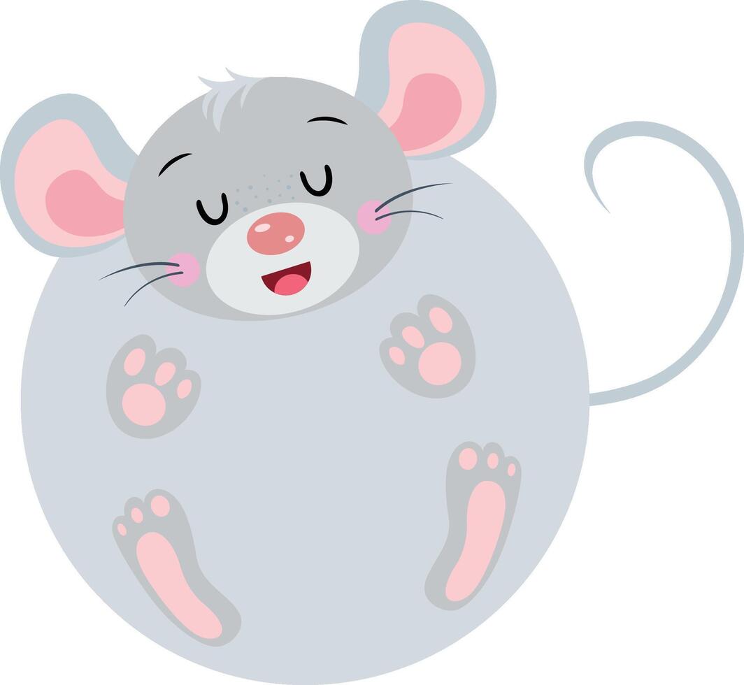 komisch Maus mit runden Körper vektor