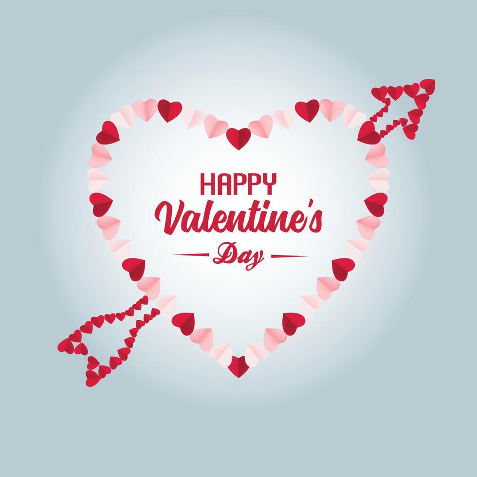 valentines hjärta pil. dekorativ hjärta bakgrund med massa av valentines hjärtan. vektor