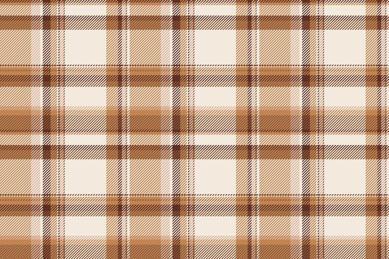 Innen- prüfen nahtlos Schottenstoff, Graph Hintergrund Textil. Sanft Muster Stoff Plaid Textur im Licht und Orange Farben. vektor