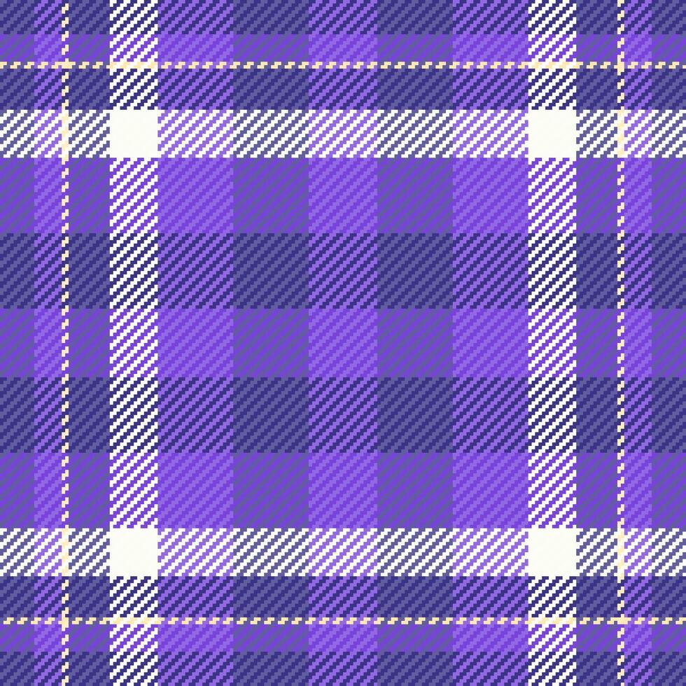 Clan Plaid Stoff Textil, Länge nahtlos Tartan . Lappen Hintergrund Muster Textur prüfen im Indigo und violett Farben. vektor
