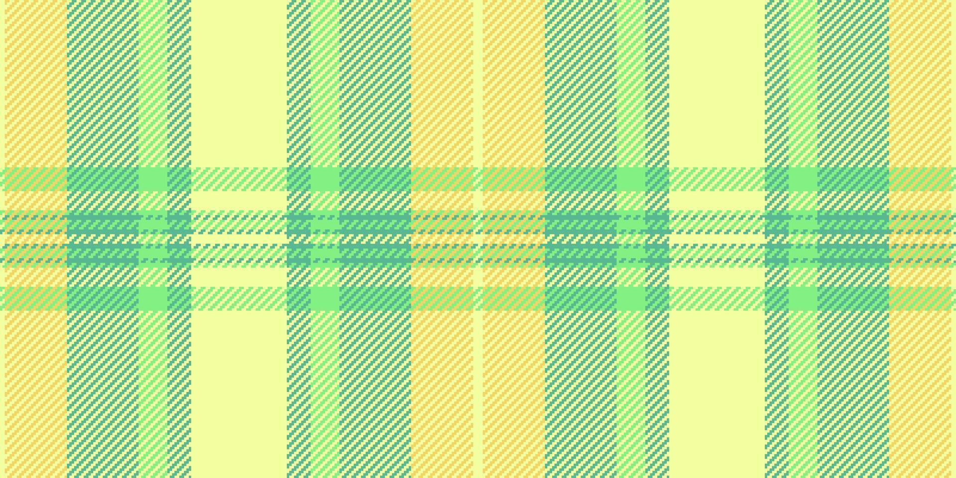 linear Muster Tartan Hintergrund, stricken nahtlos prüfen Textil. entspannen Stoff Textur Plaid im Limette und Minze Farben. vektor