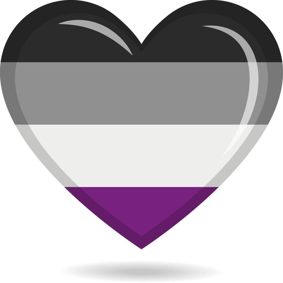 asexuell Stolz Flagge im Herz gestalten Illustration vektor