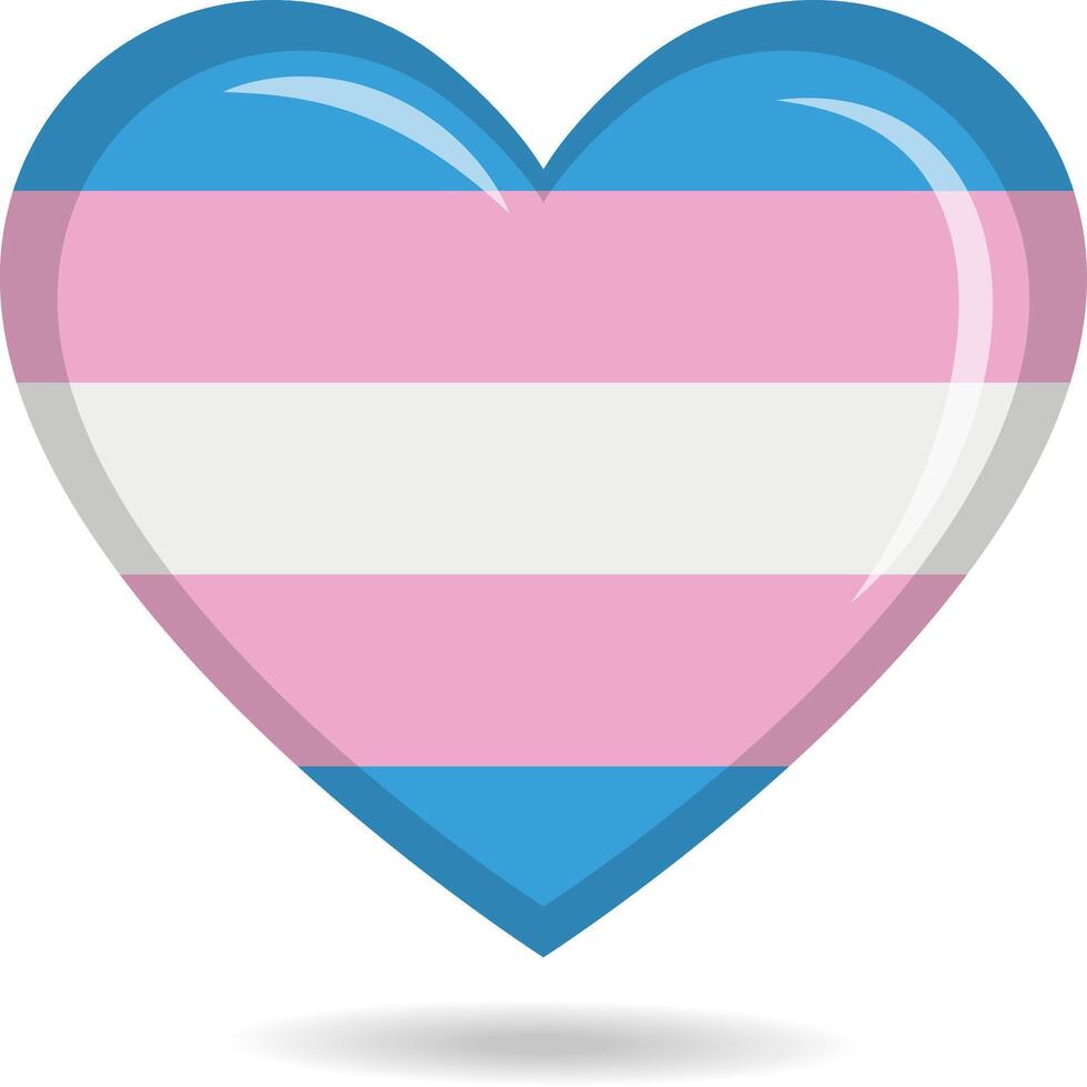 Transgender Stolz Flagge im Herz gestalten Illustration vektor