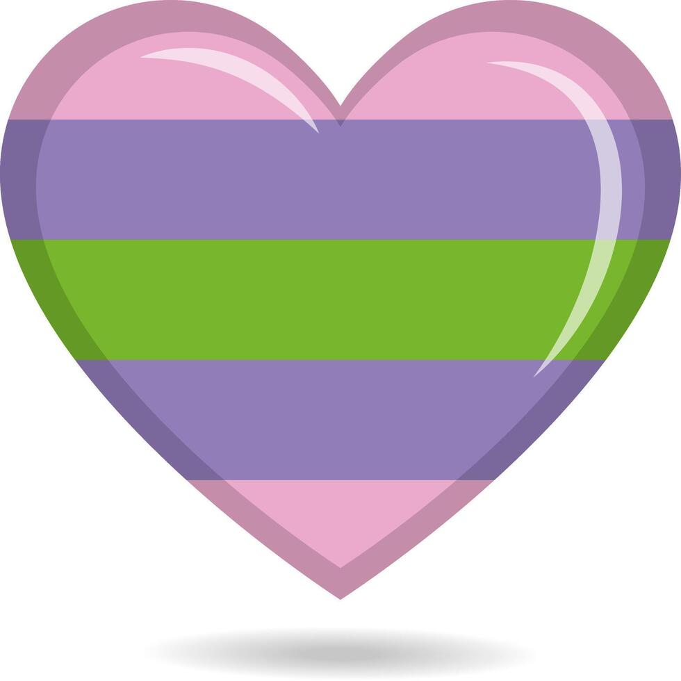 trigender Stolz Flagge im Herz gestalten Illustration vektor