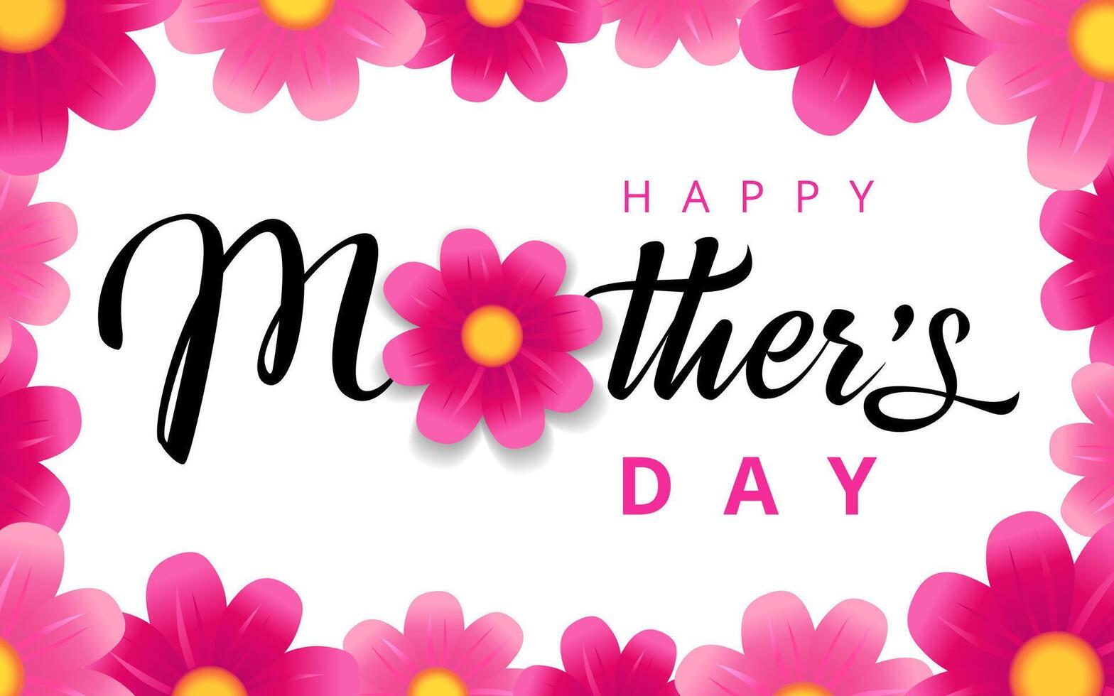 glücklich Mutter Tag Glückwunsch Konzept. dekorativ Blumen- rahmen. Geschenk Karte Design vektor