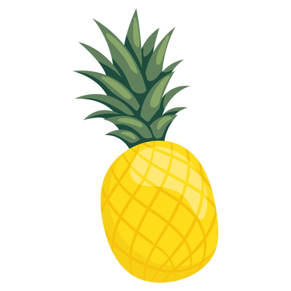 Ananas einfach Illustration. reif saftig Frucht. hell Karikatur eben Clip Art vektor