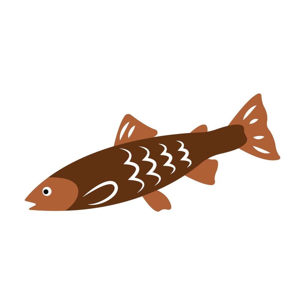 Arktis Meer Fisch. einfach eben Symbol mit ein Polar- Tier. ein Integral- Teil von das Diät von Polar- Füchse. Illustration zum Infografik, Enzyklopädie, Lehrbuch, Kinder- Buch Design. Logo, Emblem, Etikette vektor