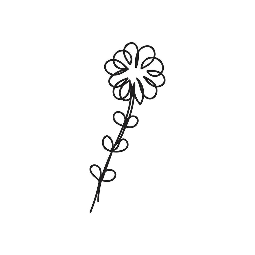 blomma växt minimal design hand dragen ett linje stil teckning, blomma växt ett linje konst kontinuerlig teckning, blomma växt enda linje konst vektor