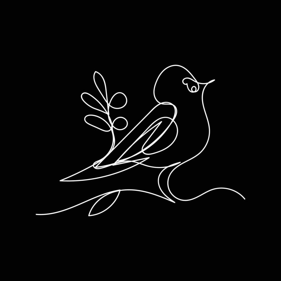 Vogel minimal Design Hand gezeichnet einer Linie Stil Zeichnung, Vogel einer Linie Kunst kontinuierlich Zeichnung, Vogel Single Linie Kunst vektor