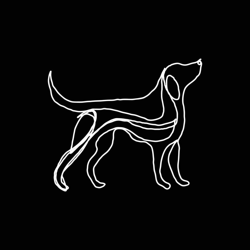 Hund einer Linie Kunst minimal Logo vektor