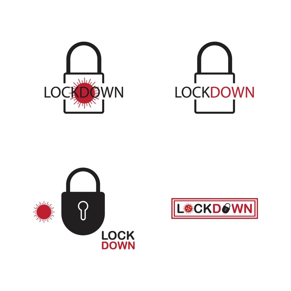 Lockdown-Logo-Vektor-Illustration-Design-Vorlage vektor