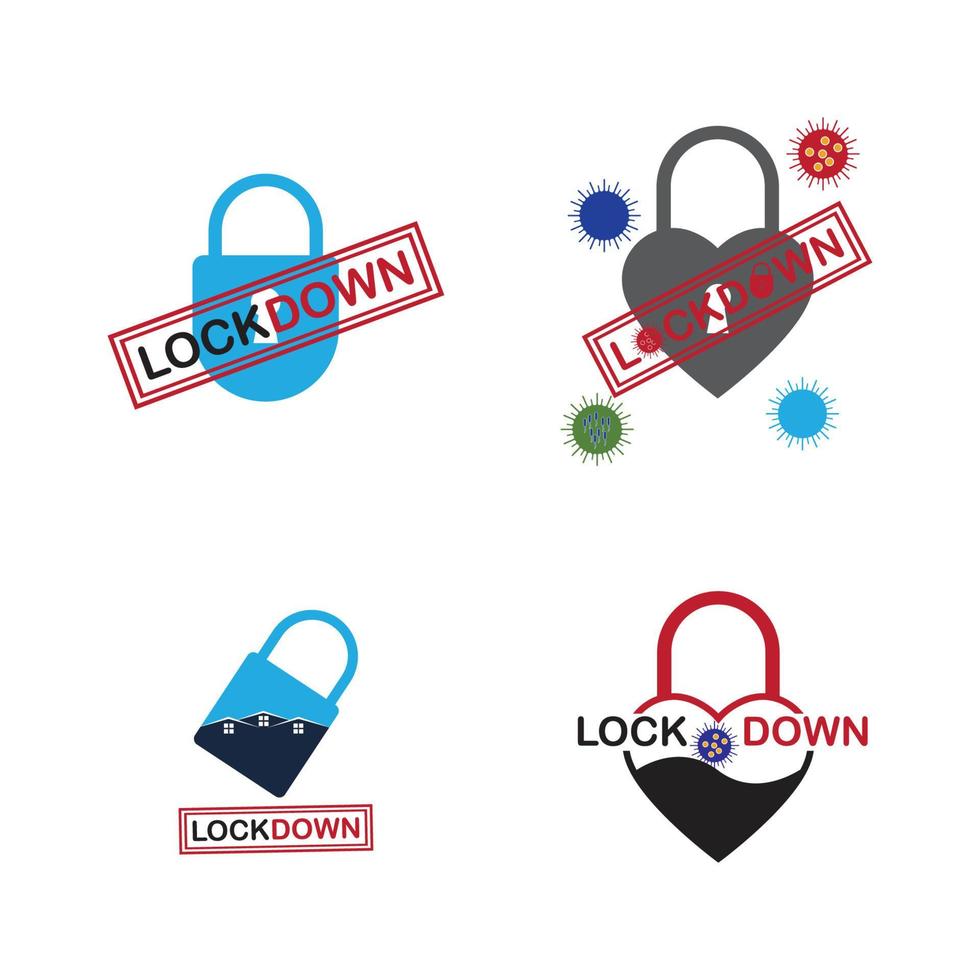 Lockdown-Logo-Vektor-Illustration-Design-Vorlage vektor