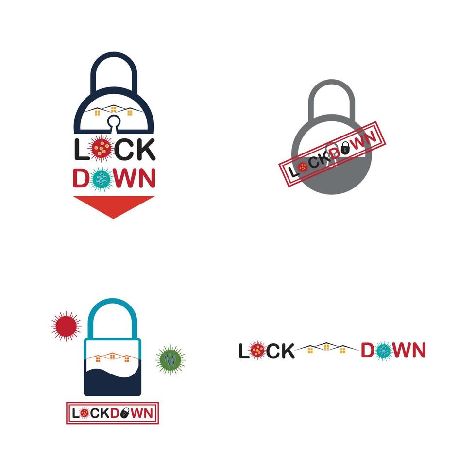 lockdown logotyp vektor illustration formgivningsmall