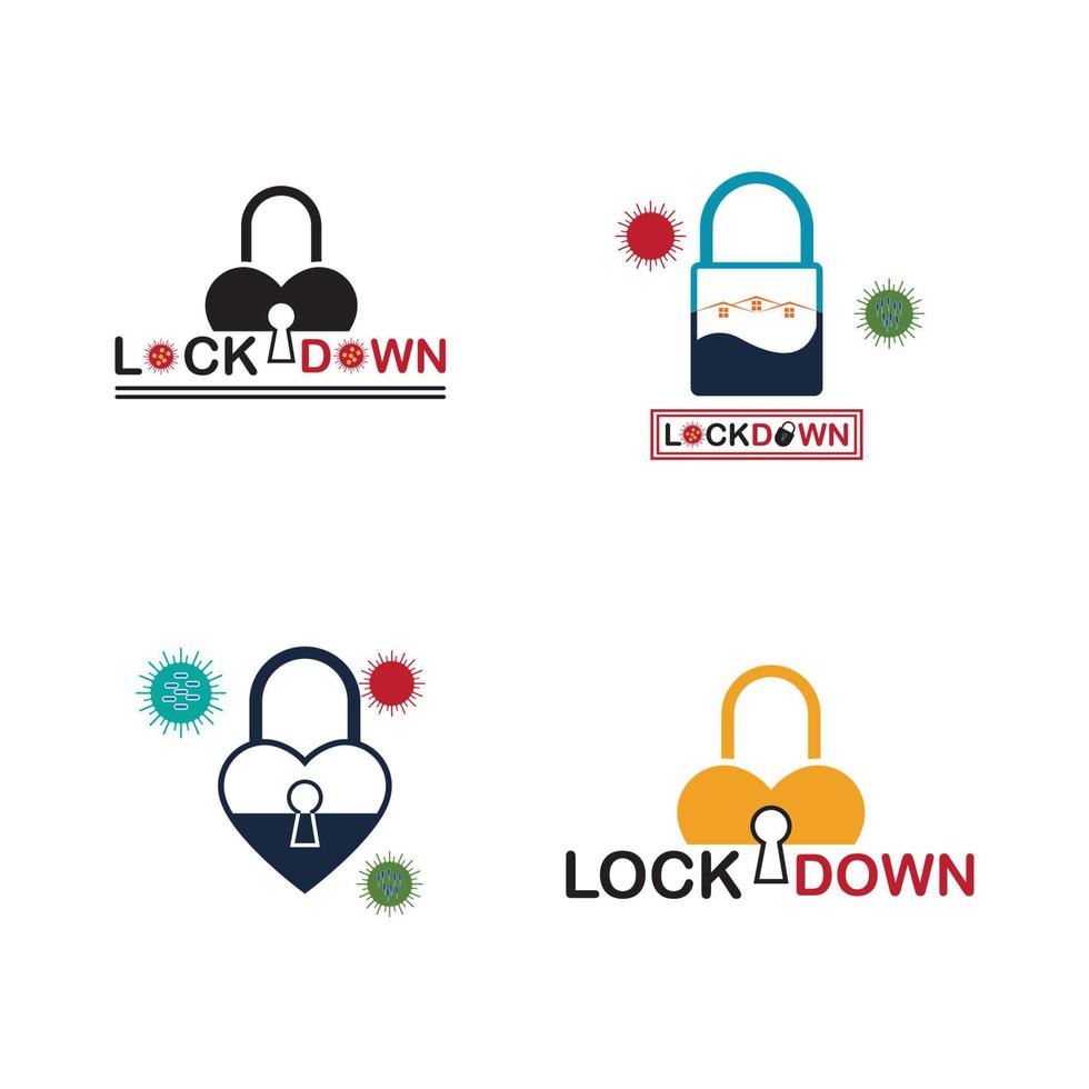 Lockdown-Logo-Vektor-Illustration-Design-Vorlage vektor