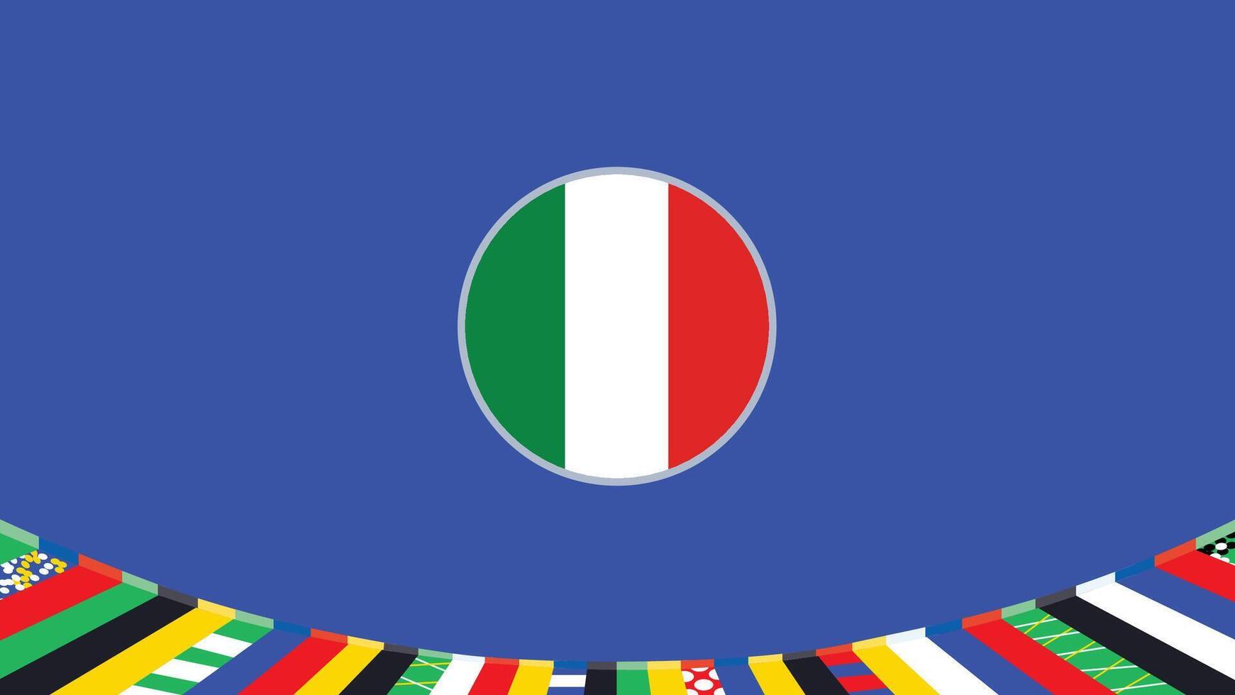 Italien Emblem Flagge europäisch Nationen 2024 Teams Länder europäisch Deutschland Fußball Symbol Logo Design Illustration vektor