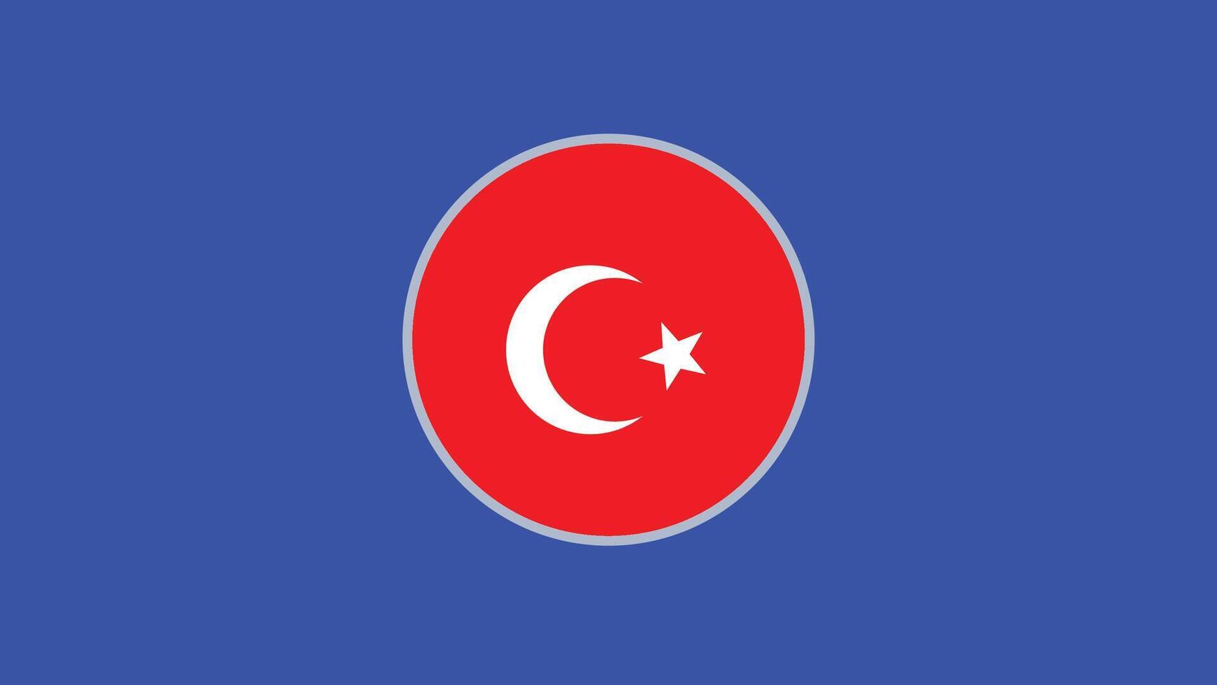 turkiye Flagge Emblem europäisch Nationen 2024 Teams Länder europäisch Deutschland Fußball Symbol Logo Design Illustration vektor