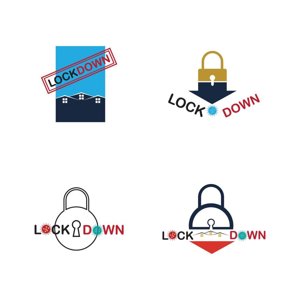 Lockdown-Logo-Vektor-Illustration-Design-Vorlage vektor