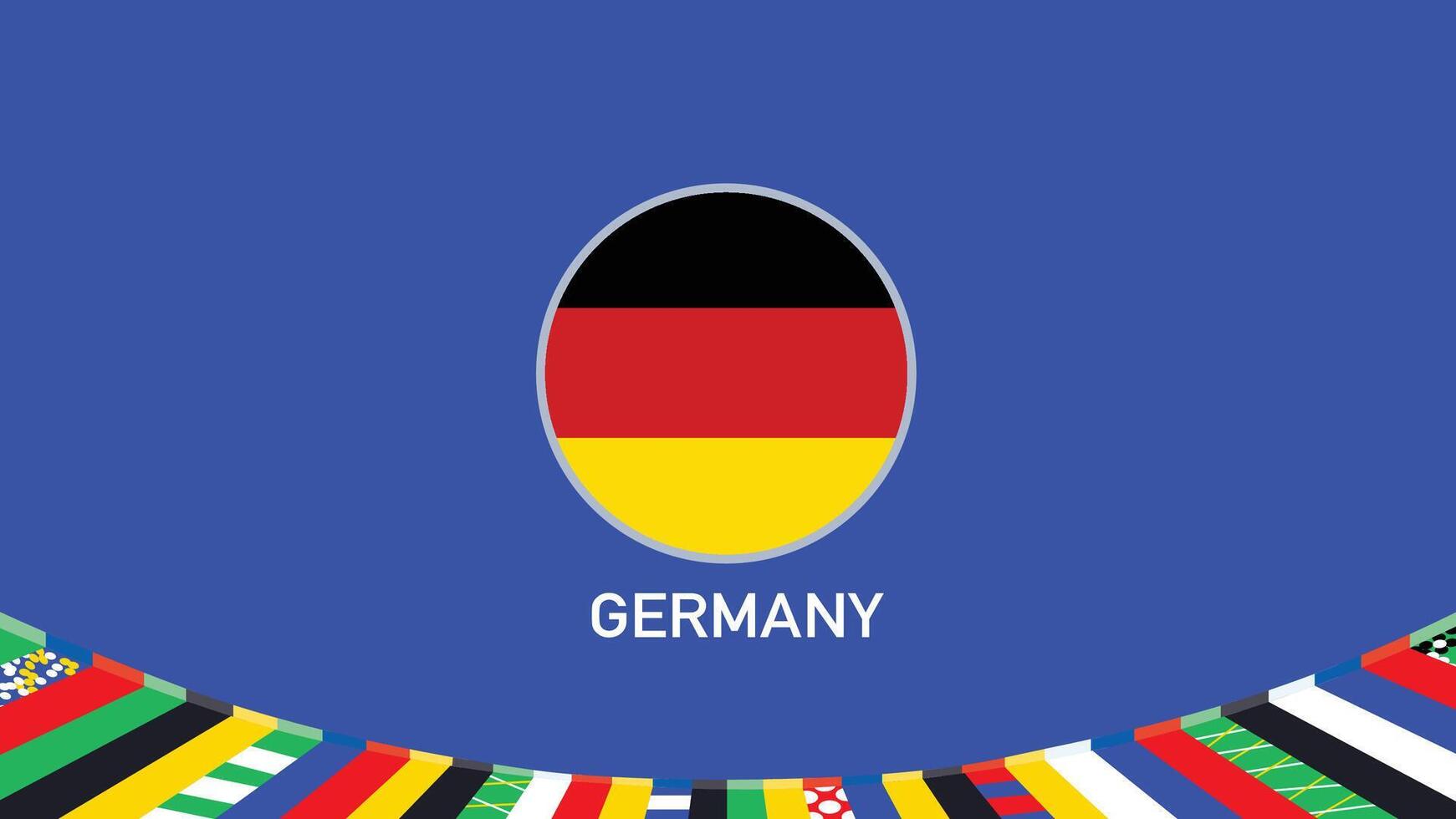 Deutschland Emblem Flagge Teams europäisch Nationen 2024 abstrakt Länder europäisch Deutschland Fußball Symbol Logo Design Illustration vektor