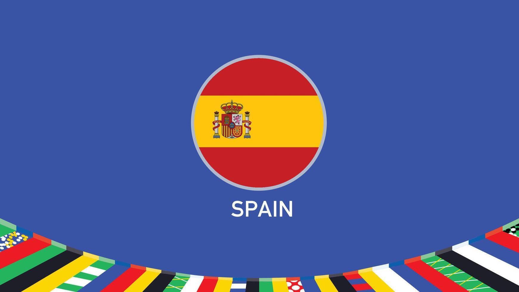 Spanien Emblem Flagge Teams europäisch Nationen 2024 abstrakt Länder europäisch Deutschland Fußball Symbol Logo Design Illustration vektor